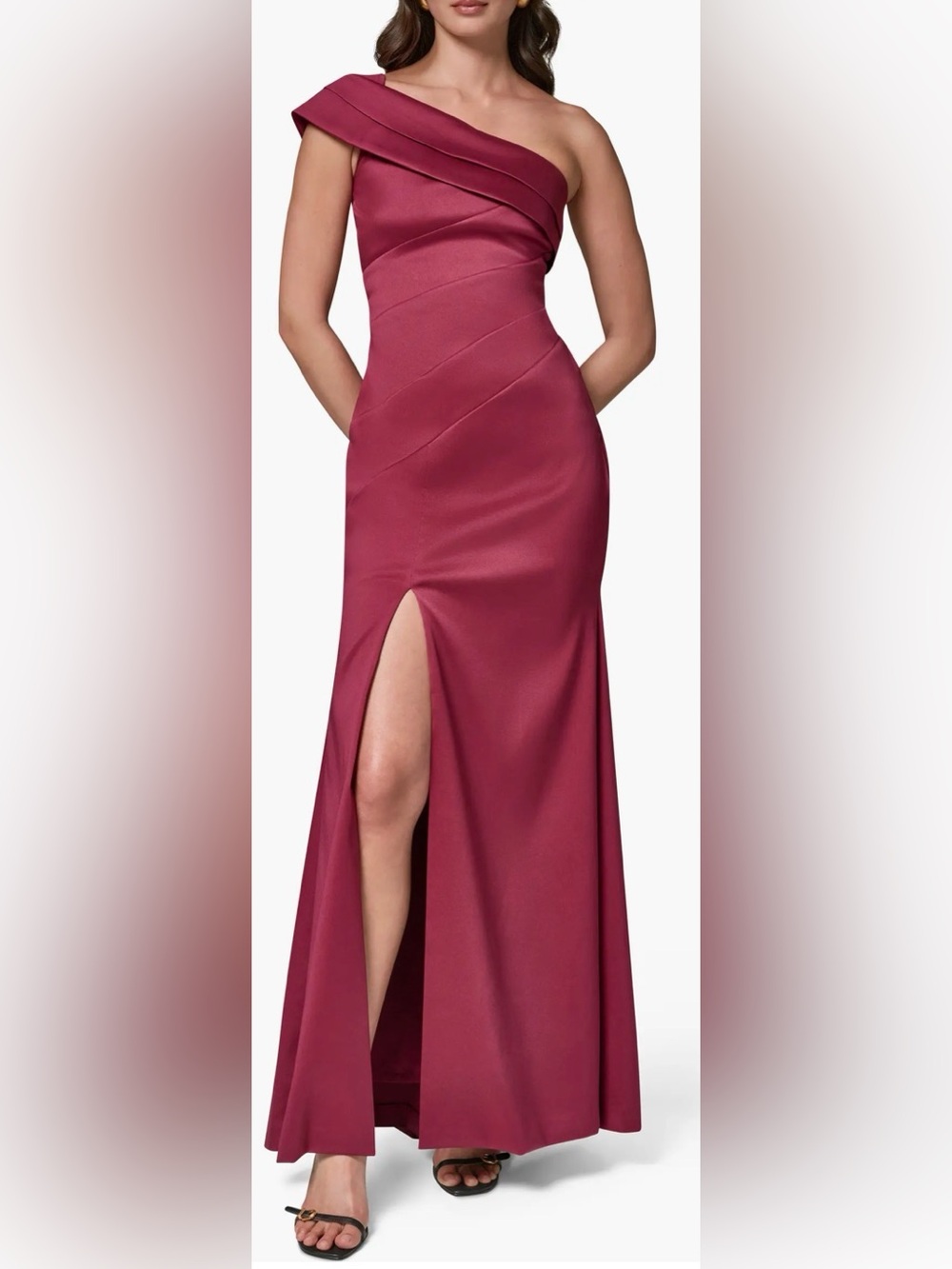 NEW Donna Karan New York Seamed One Shoulder Gown 8